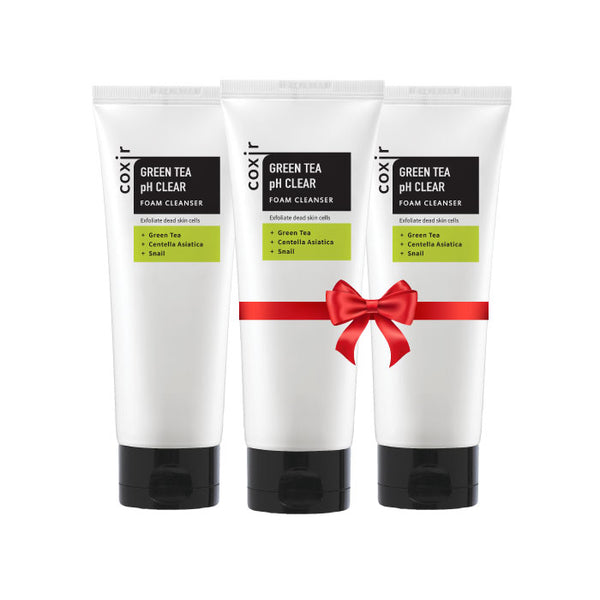 Coxir Green Tea pH Clear Foam Cleanser - 150 ml - 3pcs